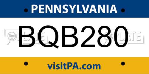 BQB280 Pennsylvania License Plate