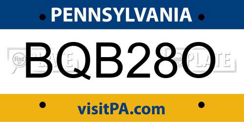 BQB28O Pennsylvania License Plate