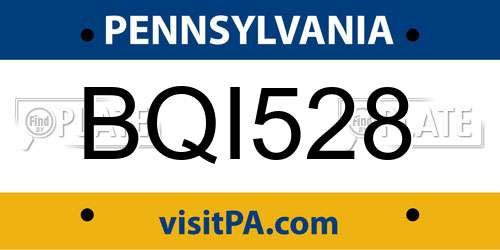 BQI528 Pennsylvania License Plate