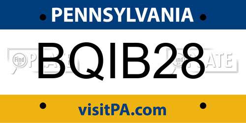 BQIB28 Pennsylvania License Plate