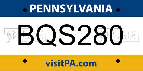 BQS280 Pennsylvania License Plate