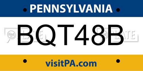 BQT48B Pennsylvania License Plate