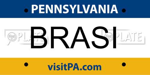 BRASI Pennsylvania License Plate