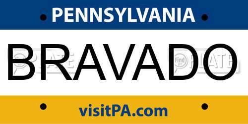 BRAVADO Pennsylvania License Plate