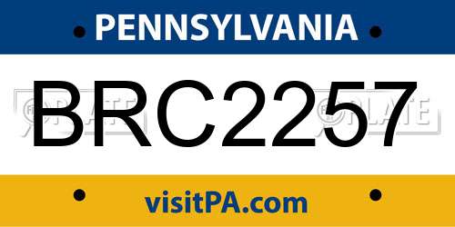 BRC2257 Pennsylvania License Plate