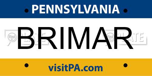BRIMAR Pennsylvania License Plate