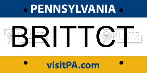 BRITTCT Pennsylvania License Plate