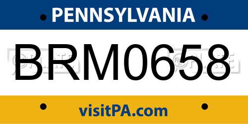 BRM0658 Pennsylvania License Plate