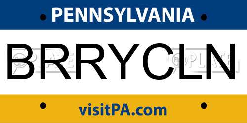 BRRYCLN Pennsylvania License Plate