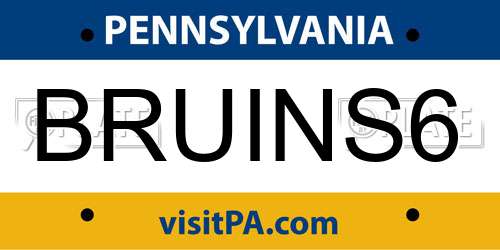 BRUINS6 Pennsylvania License Plate