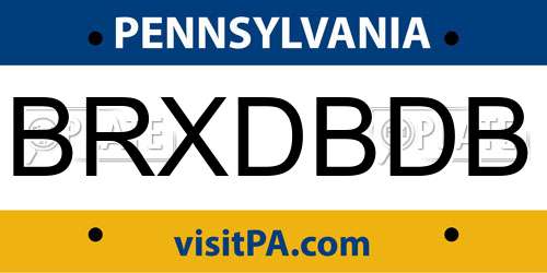 BRXDBDB Pennsylvania License Plate