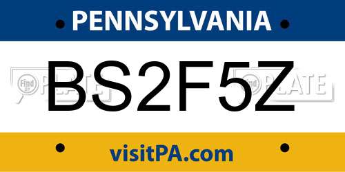 BS2F5Z Pennsylvania License Plate