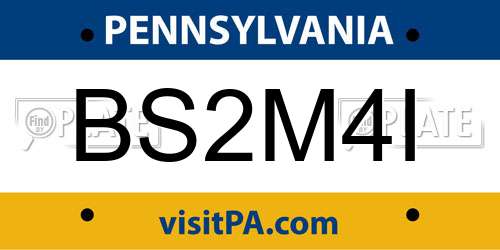 BS2M4I Pennsylvania License Plate