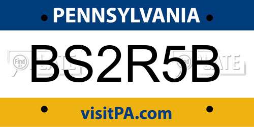 BS2R5B Pennsylvania License Plate