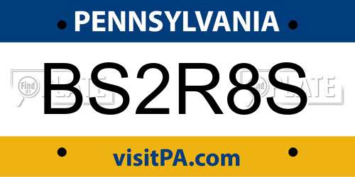 BS2R8S Pennsylvania License Plate