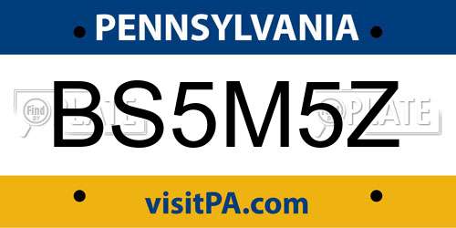 BS5M5Z Pennsylvania License Plate