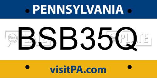 BSB35Q Pennsylvania License Plate