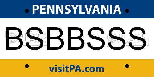 BSBBSSS Pennsylvania License Plate