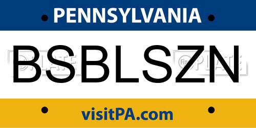 BSBLSZN Pennsylvania License Plate