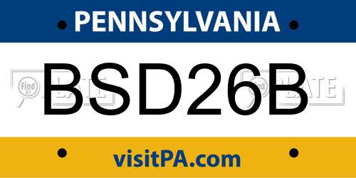 BSD26B Pennsylvania License Plate