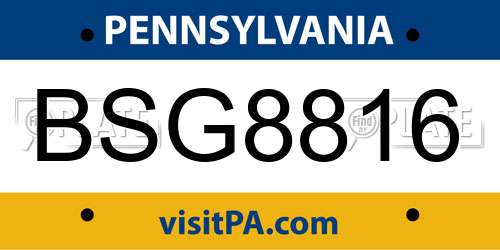 BSG8816 Pennsylvania License Plate