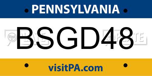 BSGD48 Pennsylvania License Plate