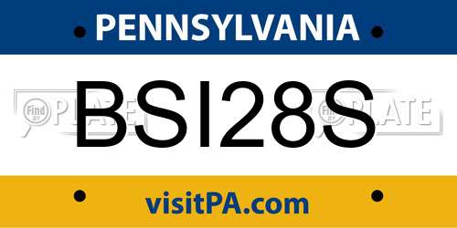 BSI28S Pennsylvania License Plate