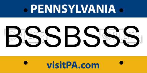BSSBSSS Pennsylvania License Plate