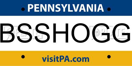 BSSHOGG Pennsylvania License Plate