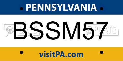 BSSM57 Pennsylvania License Plate