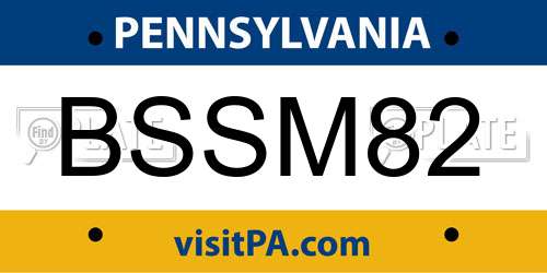 BSSM82 Pennsylvania License Plate