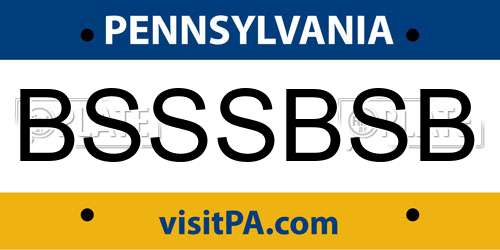 BSSSBSB Pennsylvania License Plate