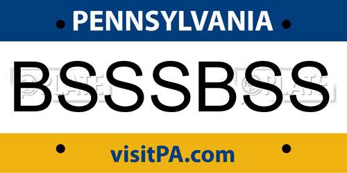 BSSSBSS Pennsylvania License Plate