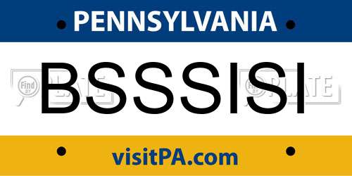 BSSSISI Pennsylvania License Plate