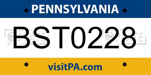 BST0228 Pennsylvania License Plate