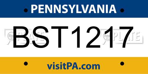 BST1217 Pennsylvania License Plate
