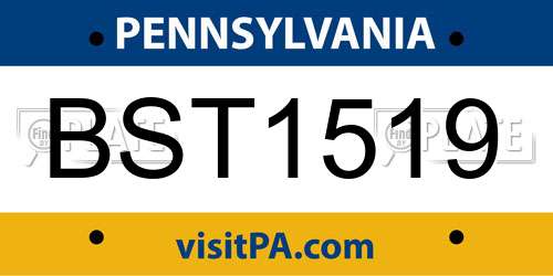 BST1519 Pennsylvania License Plate