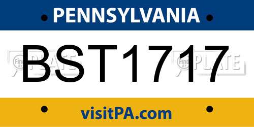 BST1717 Pennsylvania License Plate