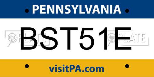 BST51E Pennsylvania License Plate