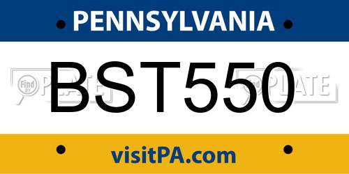 BST550 Pennsylvania License Plate