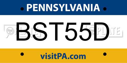 BST55D Pennsylvania License Plate