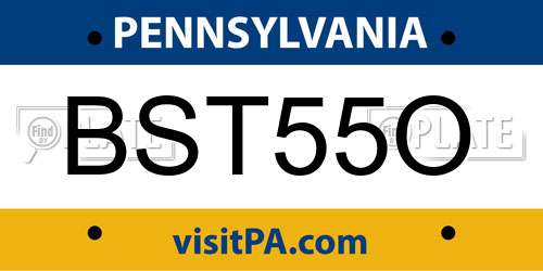 BST55O Pennsylvania License Plate