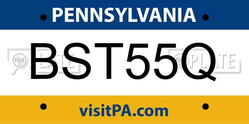 BST55Q Pennsylvania License Plate