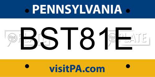 BST81E Pennsylvania License Plate