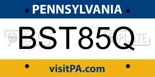 BST85Q Pennsylvania License Plate