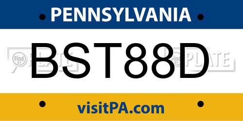BST88D Pennsylvania License Plate