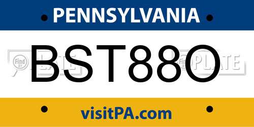 BST88O Pennsylvania License Plate