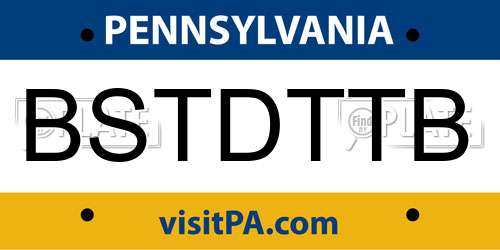 BSTDTTB Pennsylvania License Plate