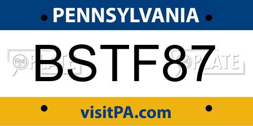 BSTF87 Pennsylvania License Plate
