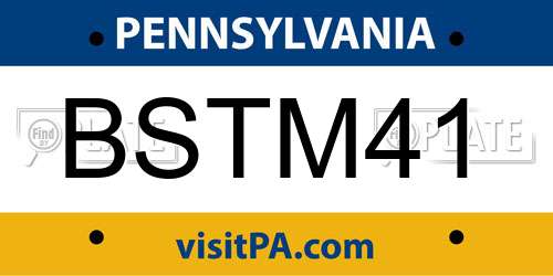 BSTM41 Pennsylvania License Plate